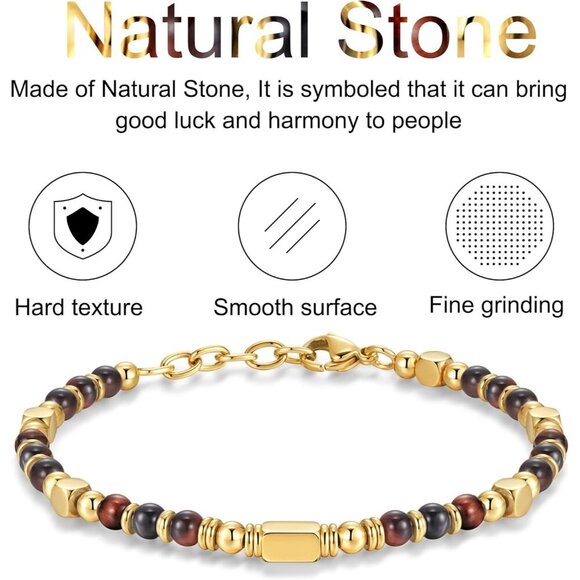 Gold & Brown Boho Beaded Bracelets for Women Trendy Jewelry Gifts for Lover, Mom - Picture 5 of 7